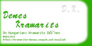 denes kramarits business card